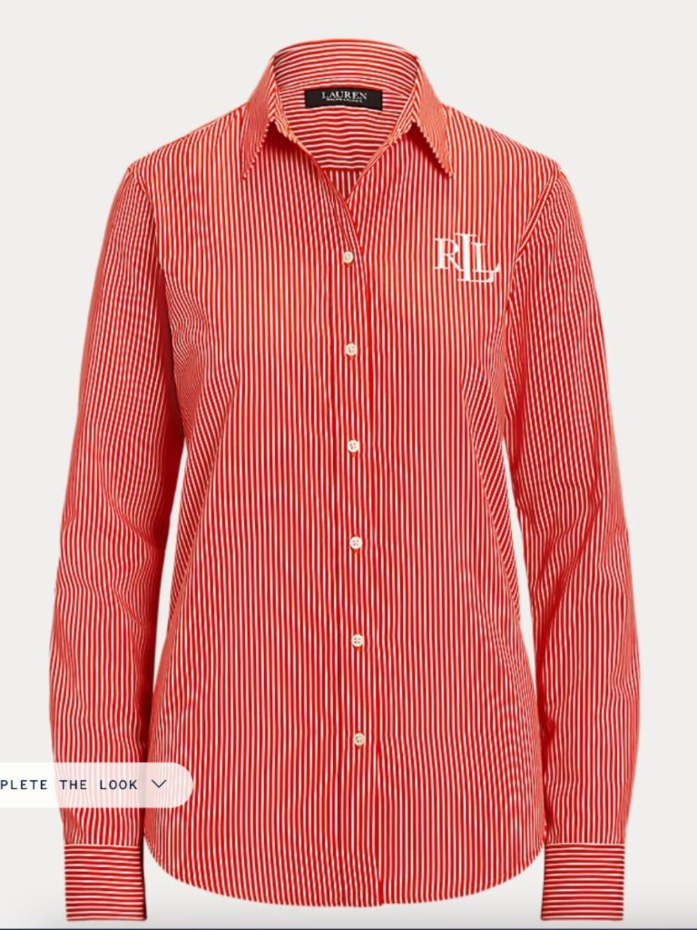 Ralph Lauren Relaxed Fit Striped Broadcloth Shirt, XS Petite